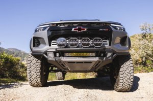 Chevrolet Colorado ZR2 Front Bumper - DV8 Offroad - Tube with Skid Plates - Micro-Texture Black with Gray Accents - `23-`26 Chevrolet Colorado ZR2 Front Bumper - DV8 Offroad - Tube with Skid Plates - Micro-Texture Black with Gray Accents - `23-`26
